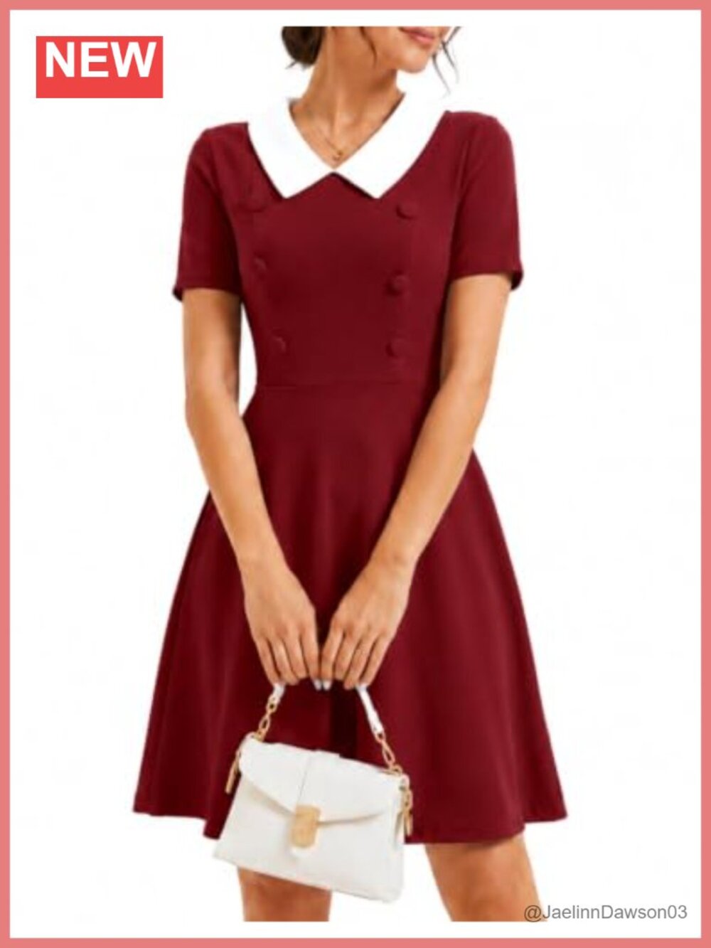 Vintage 1950s Retro Rockabilly Dress Peter Pan Collar A-Line Cocktail